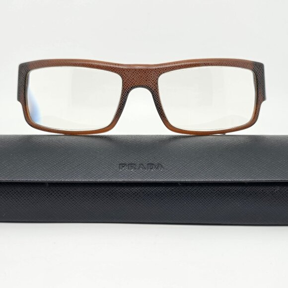 Prada VPR20H 7JY-1O1 Brown Snakeskin Eyeglasses Frame w/ Flexhinge and Case 56mm